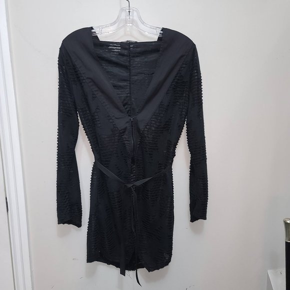 PlastikWrap Textured Hooded Cyberpunk Half Zip Cardigan - Picture 1 of 7